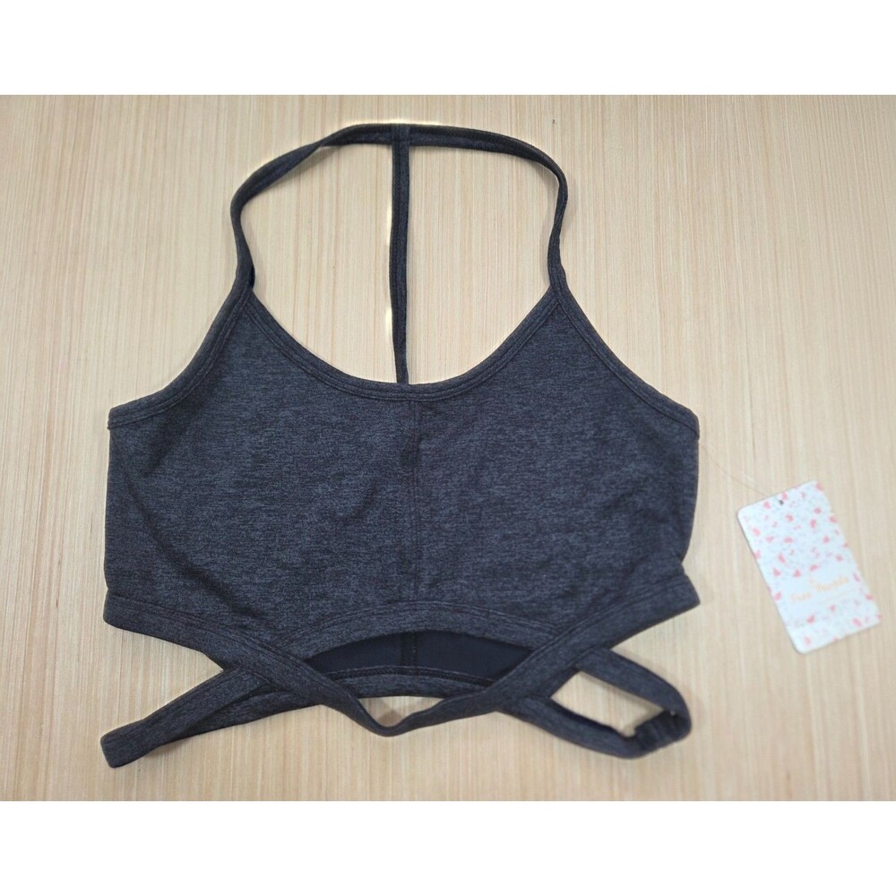 Free People Infinity Sports Bra Women's S Heather Gray Yoga Pilates Workout Gym